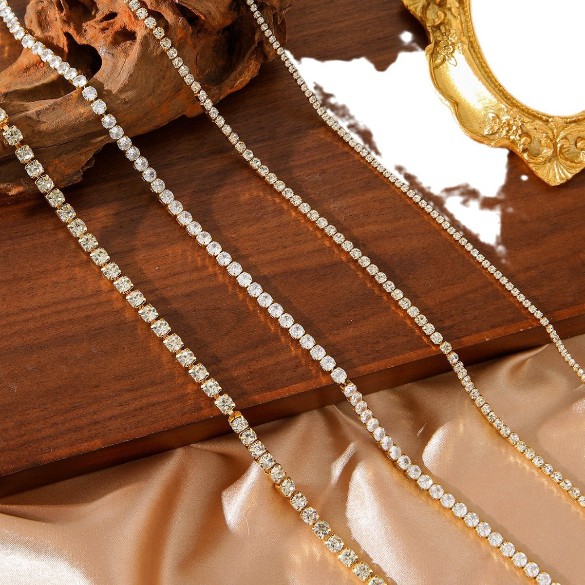 Gold Tennis Crystal Necklace