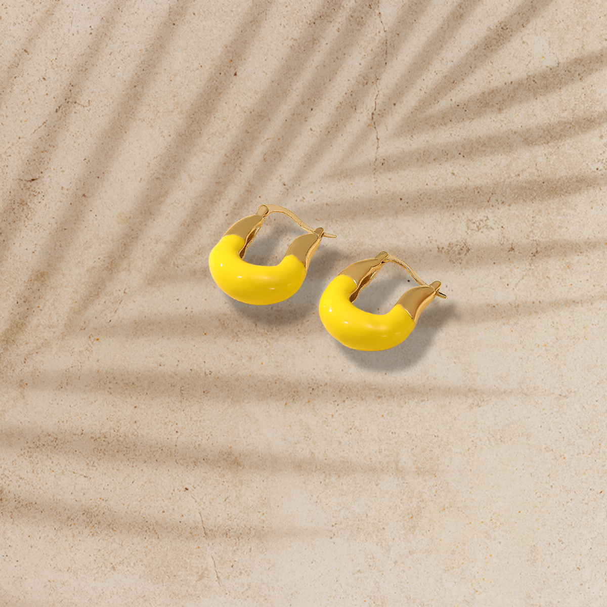 Enamel Chunky Hoop Earrings