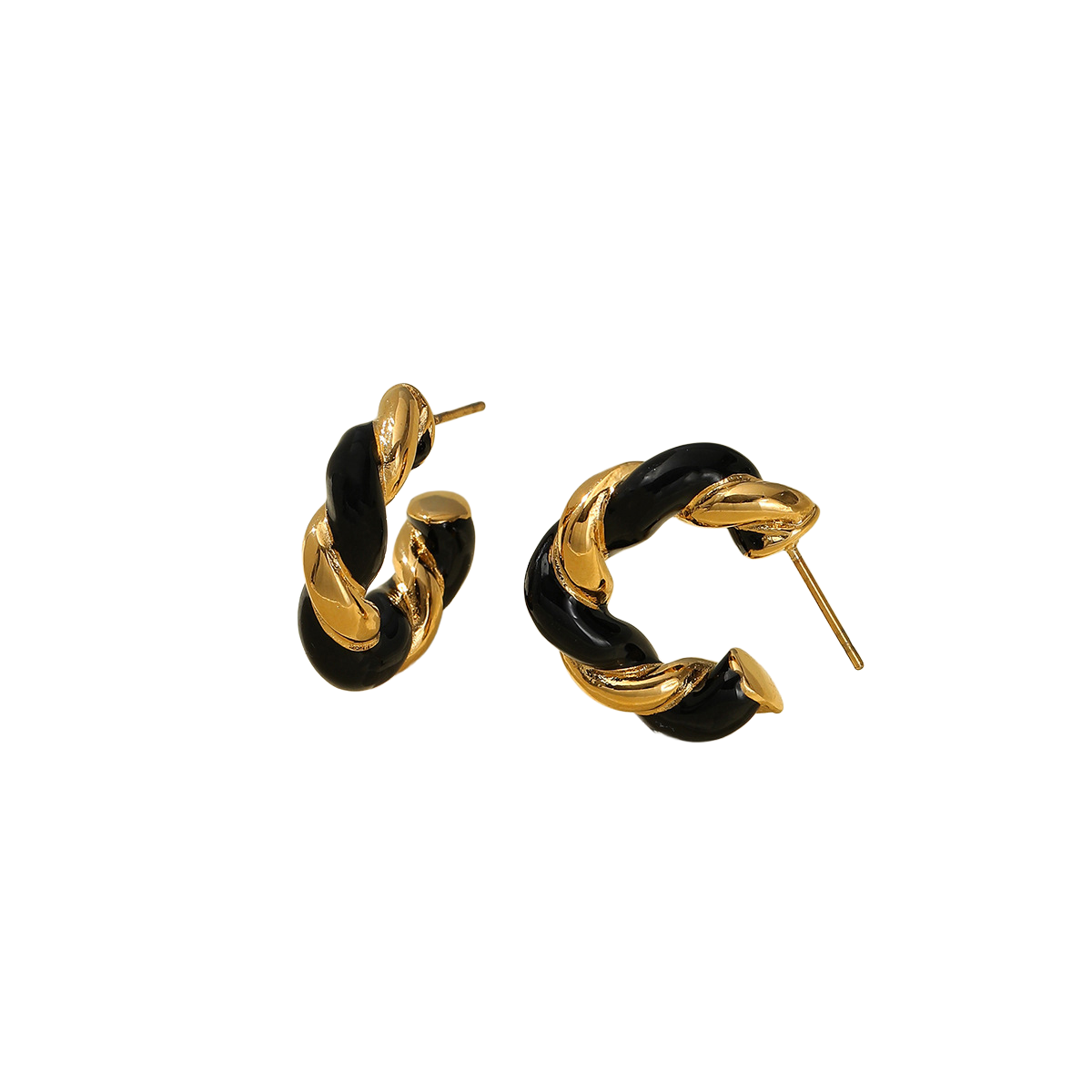Twisted Enamel Hoop Earrings