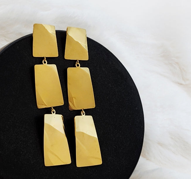 Geometric Plate Drop Earrings
