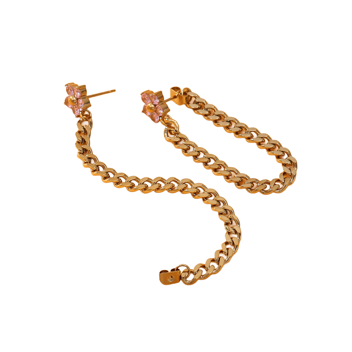 Flower Chain Drop Earrings