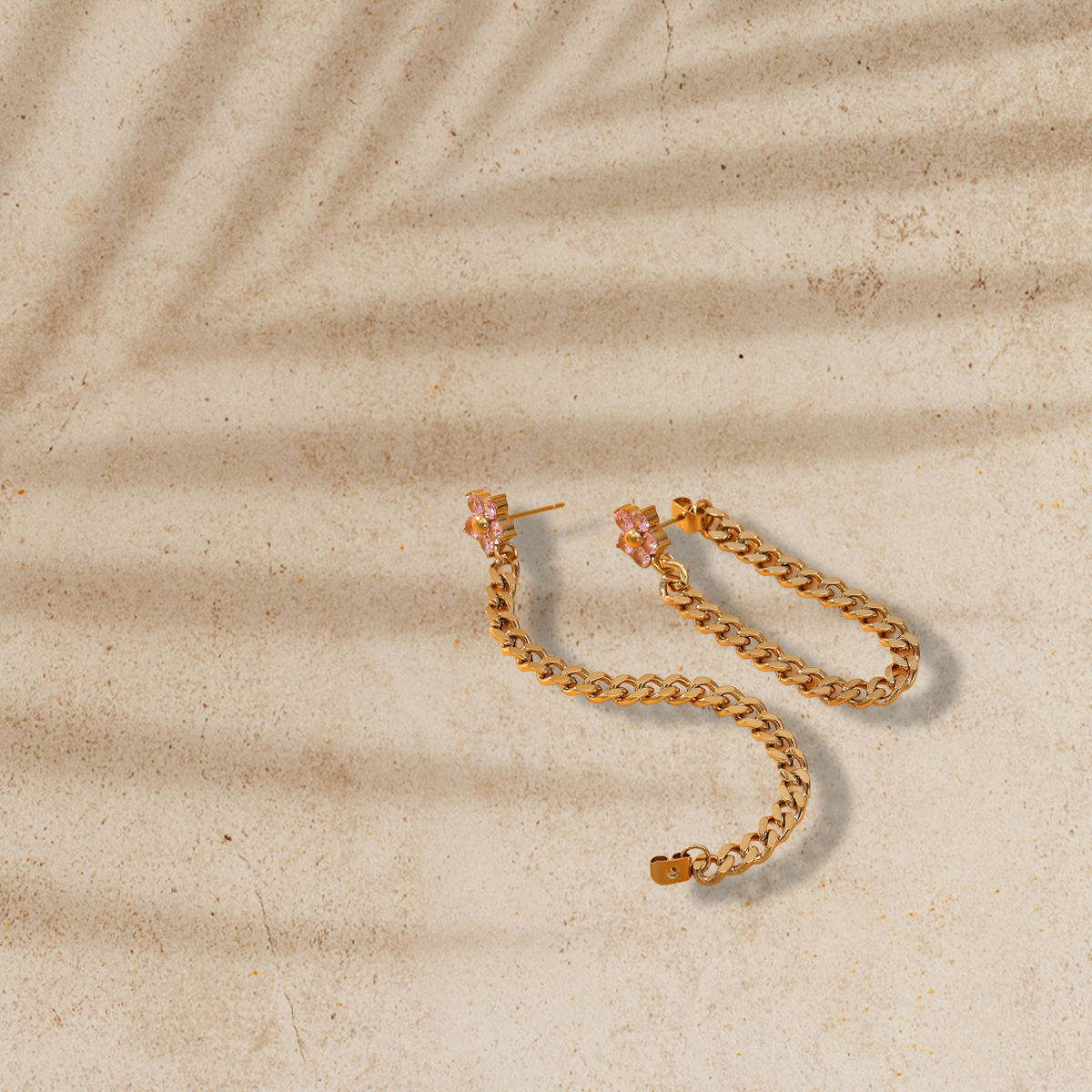 Flower Chain Drop Earrings