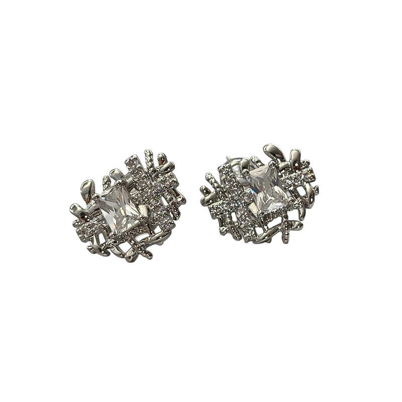 Statement Cubic Cluster Earrings