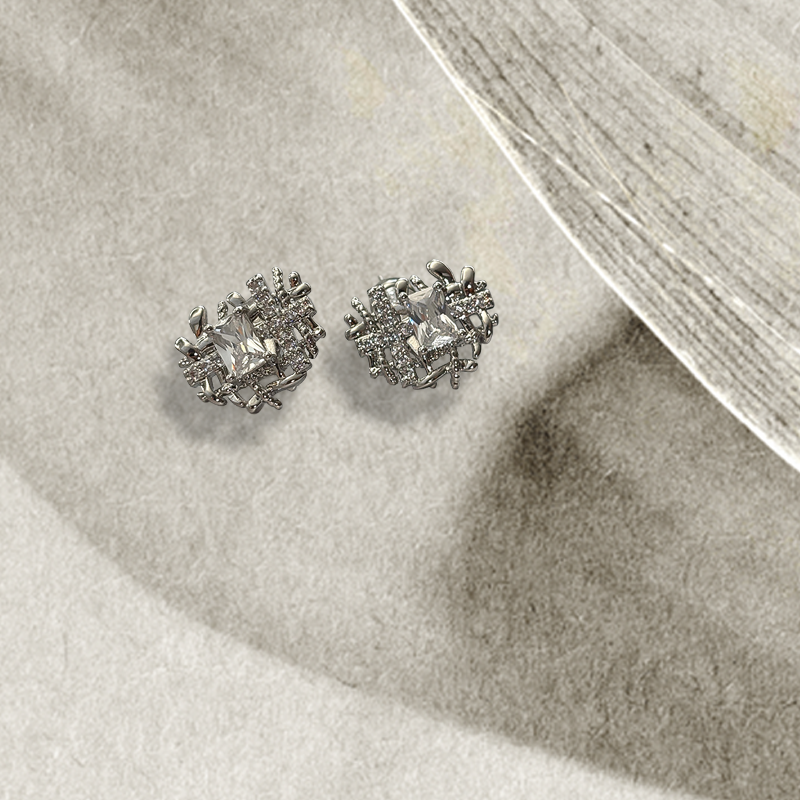 Statement Cubic Cluster Earrings