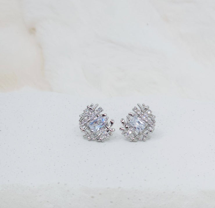 Statement Cubic Cluster Earrings