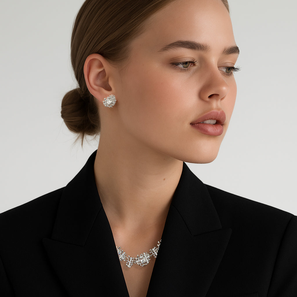 Statement Cubic Cluster Earrings