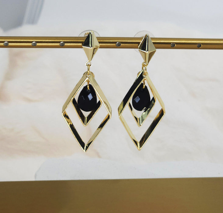 Geometric Frame Drop Earrings