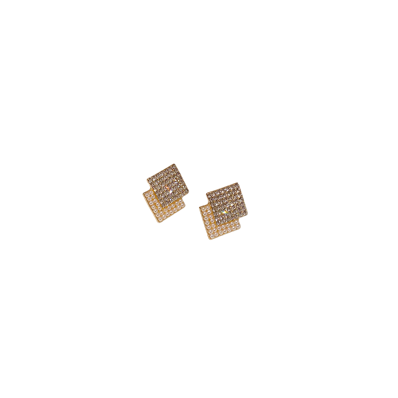 Layered Square Stud Earrings