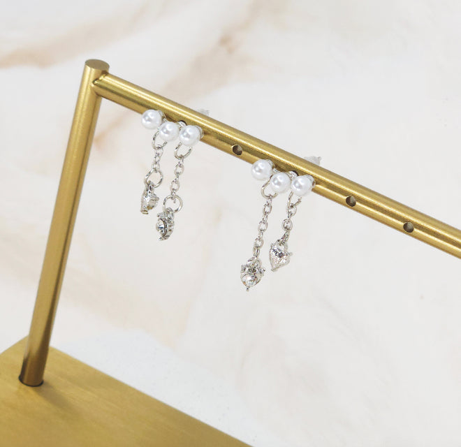 Pearl & Chain Drop Earrings