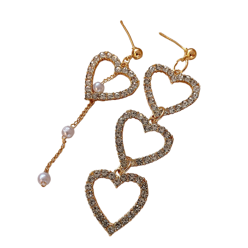 Asymmetric Heart Drop Earrings