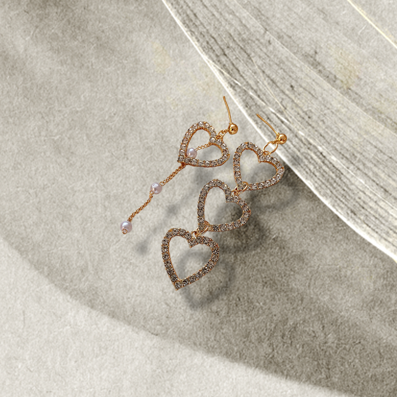 Asymmetric Heart Drop Earrings