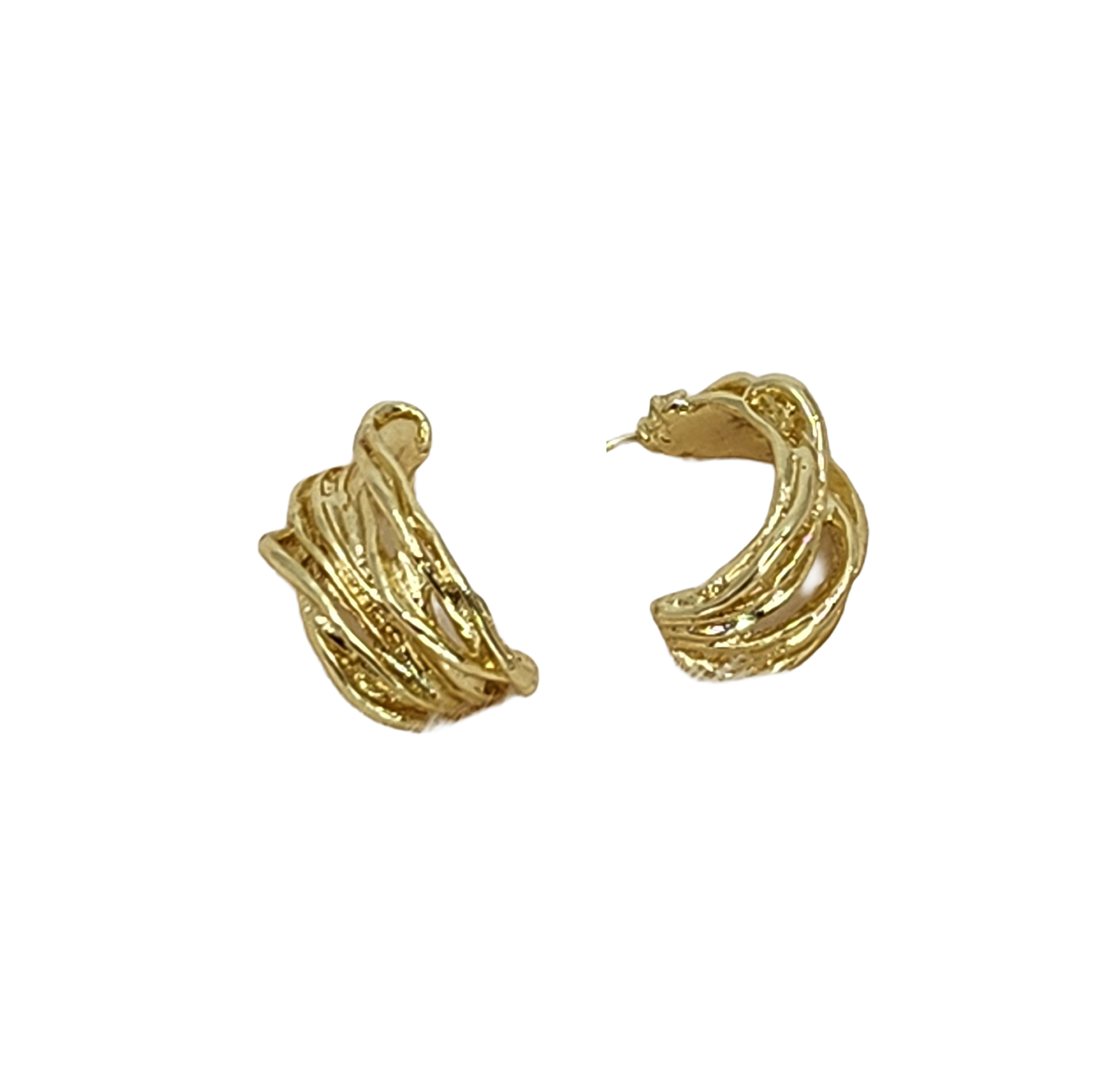 Sculptural Wave Stud Earrings