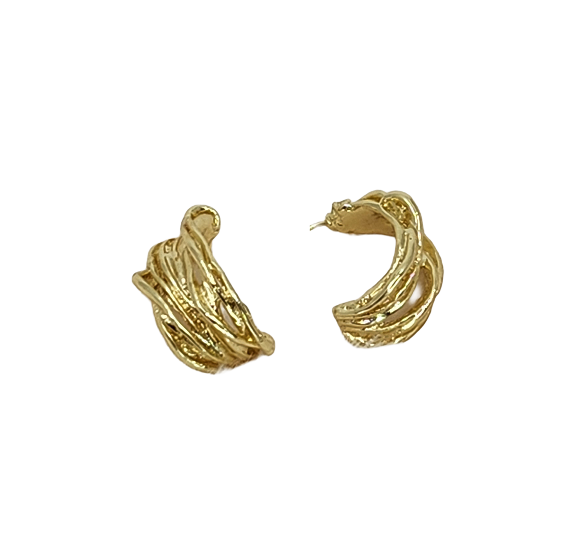 Sculptural Wave Stud Earrings
