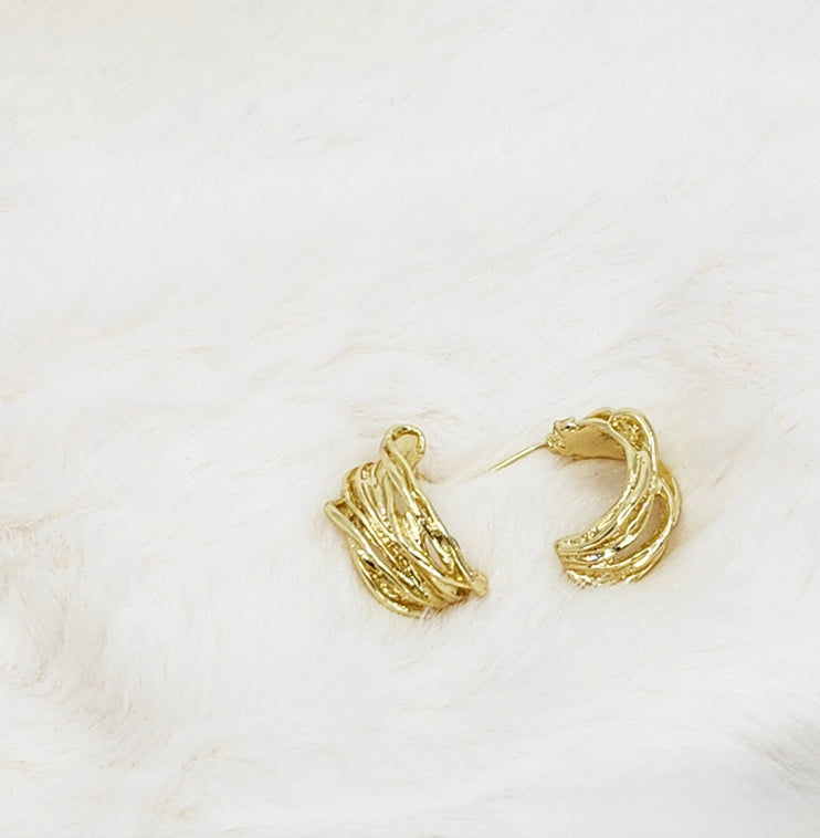 Sculptural Wave Stud Earrings