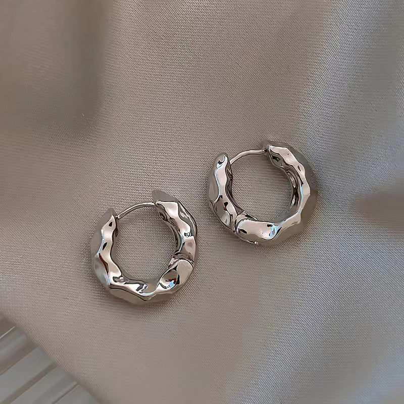Organic Texture Hoop Earrings