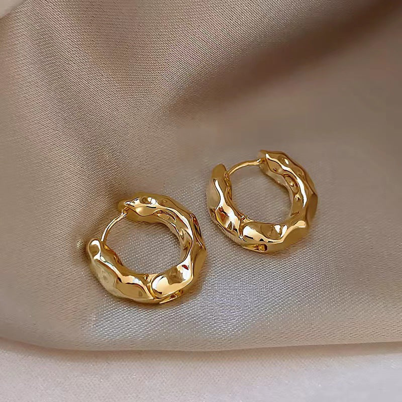 Organic Texture Hoop Earrings
