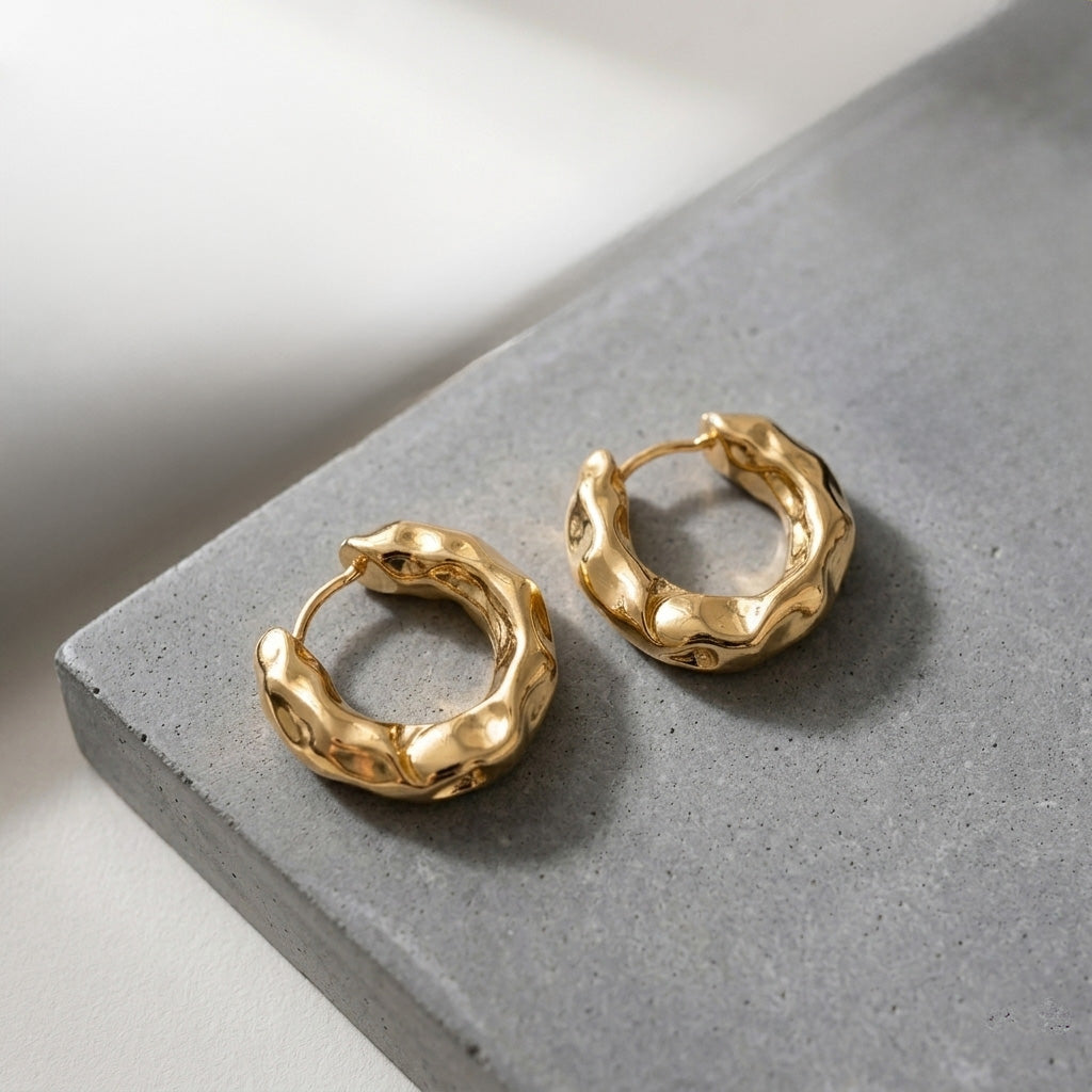 Organic Texture Hoop Earrings