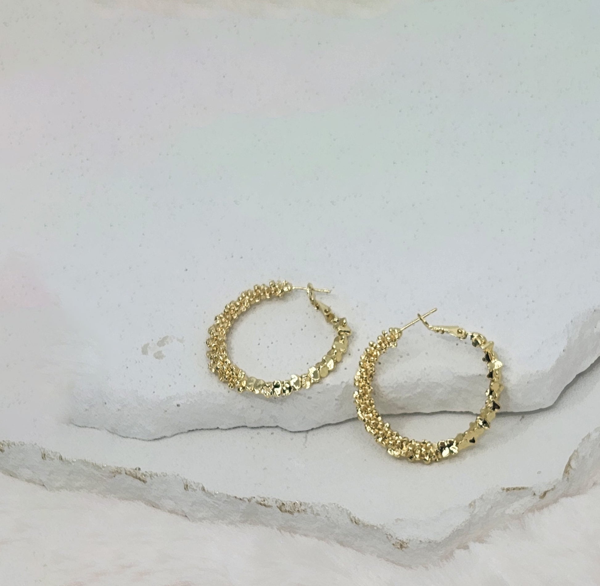 Stone Hoop Earrings