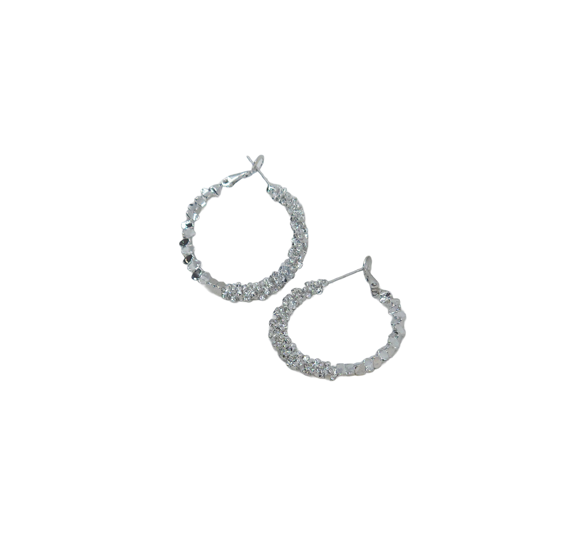 Stone Hoop Earrings