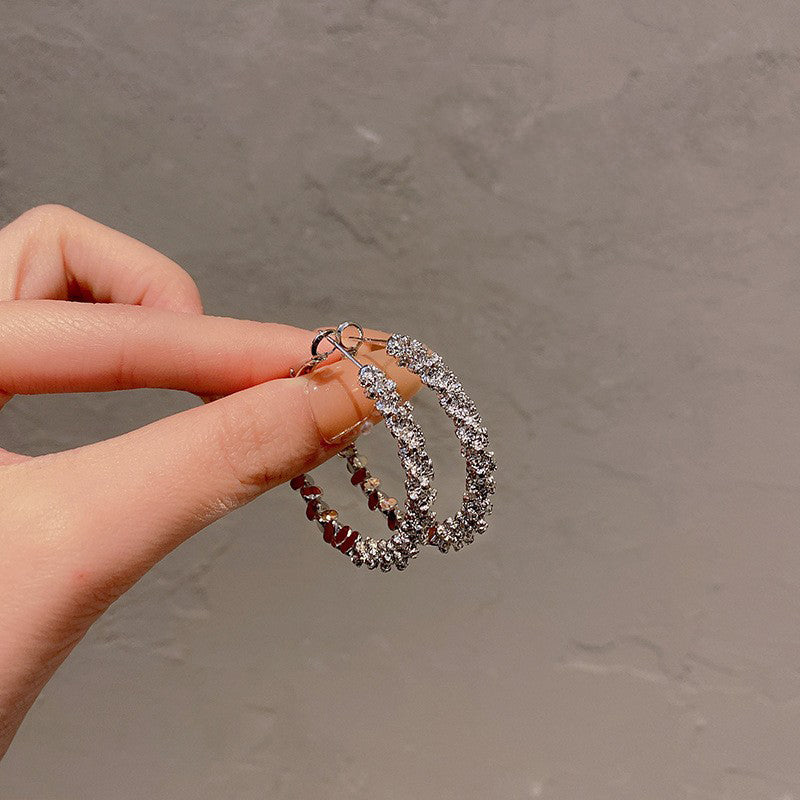 Stone Hoop Earrings