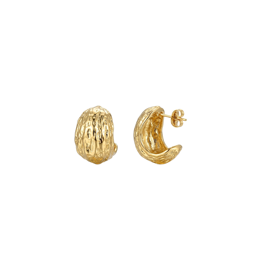 Organic Metal Stud Earrings