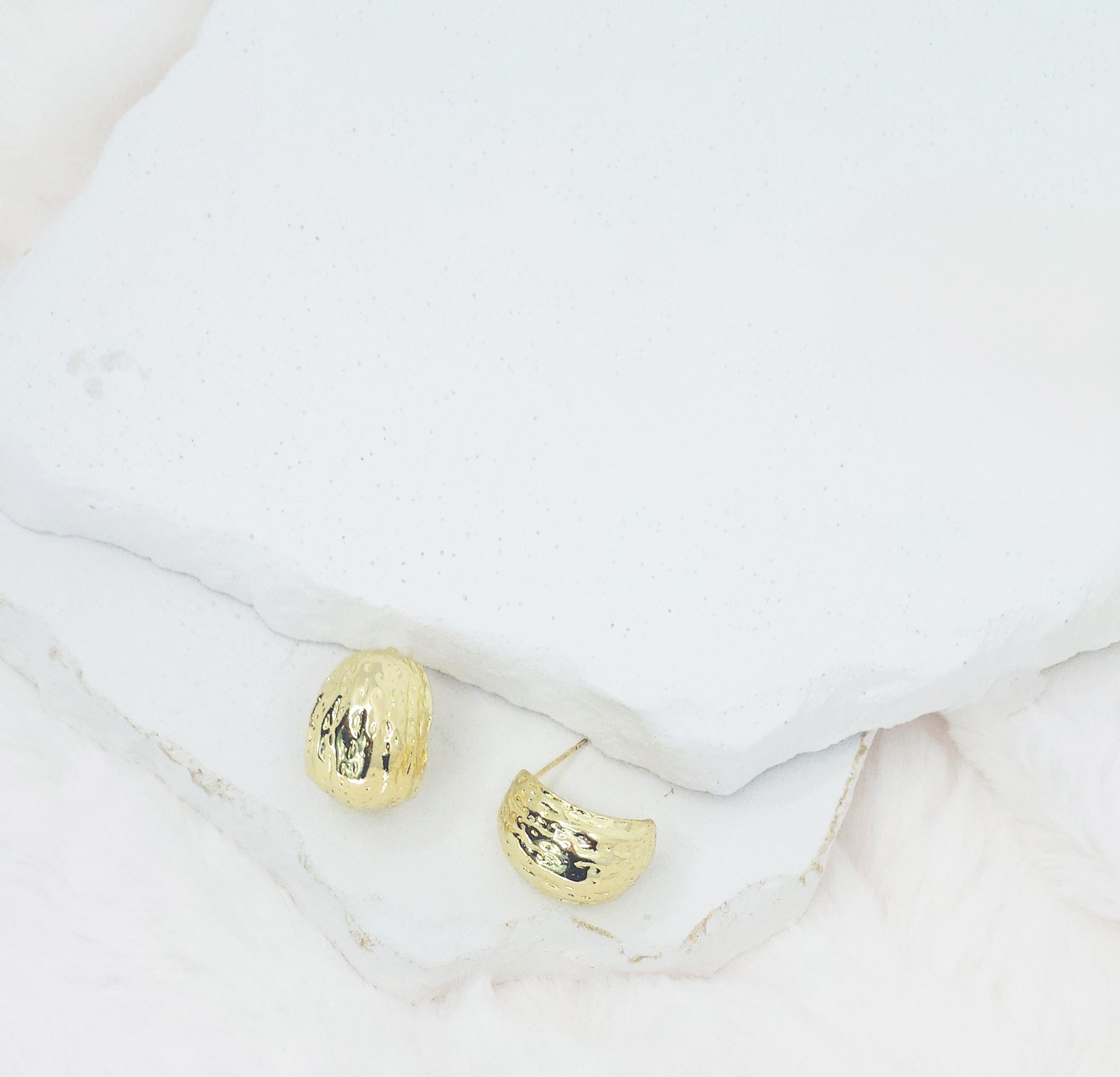 Organic Metal Stud Earrings