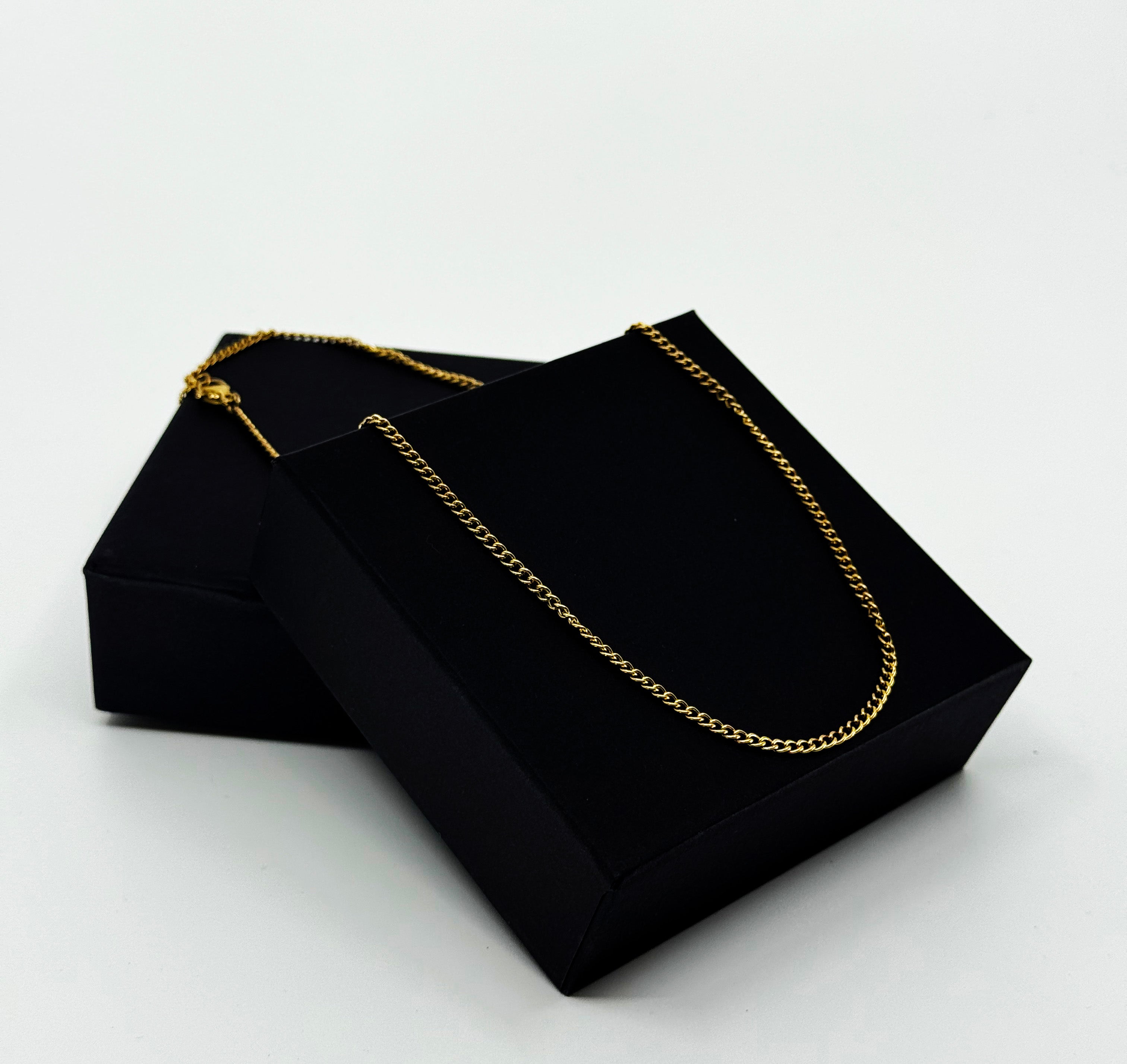 Wavy Cross Gold Chain Necklace
