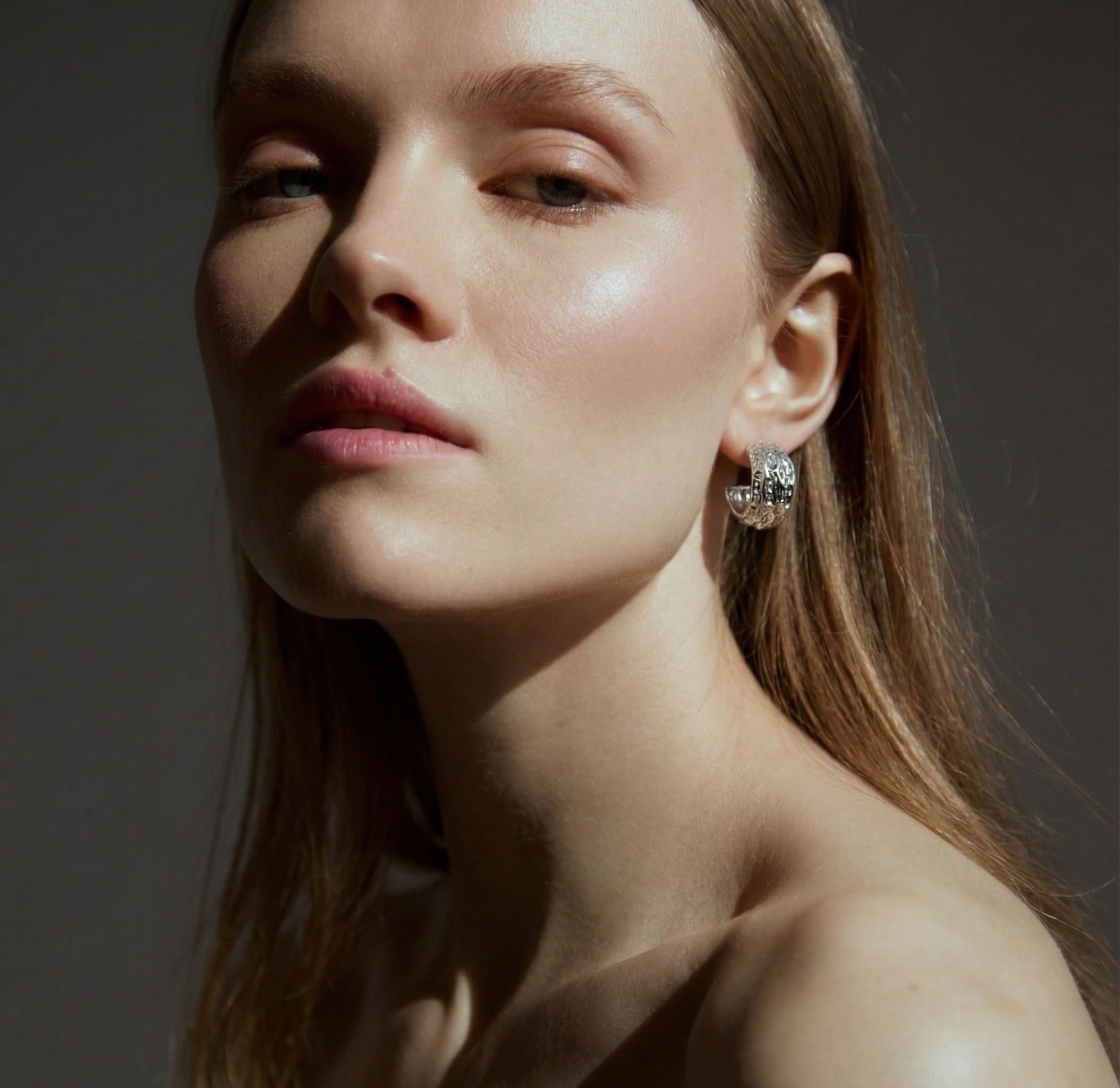 Organic Metal Stud Earrings