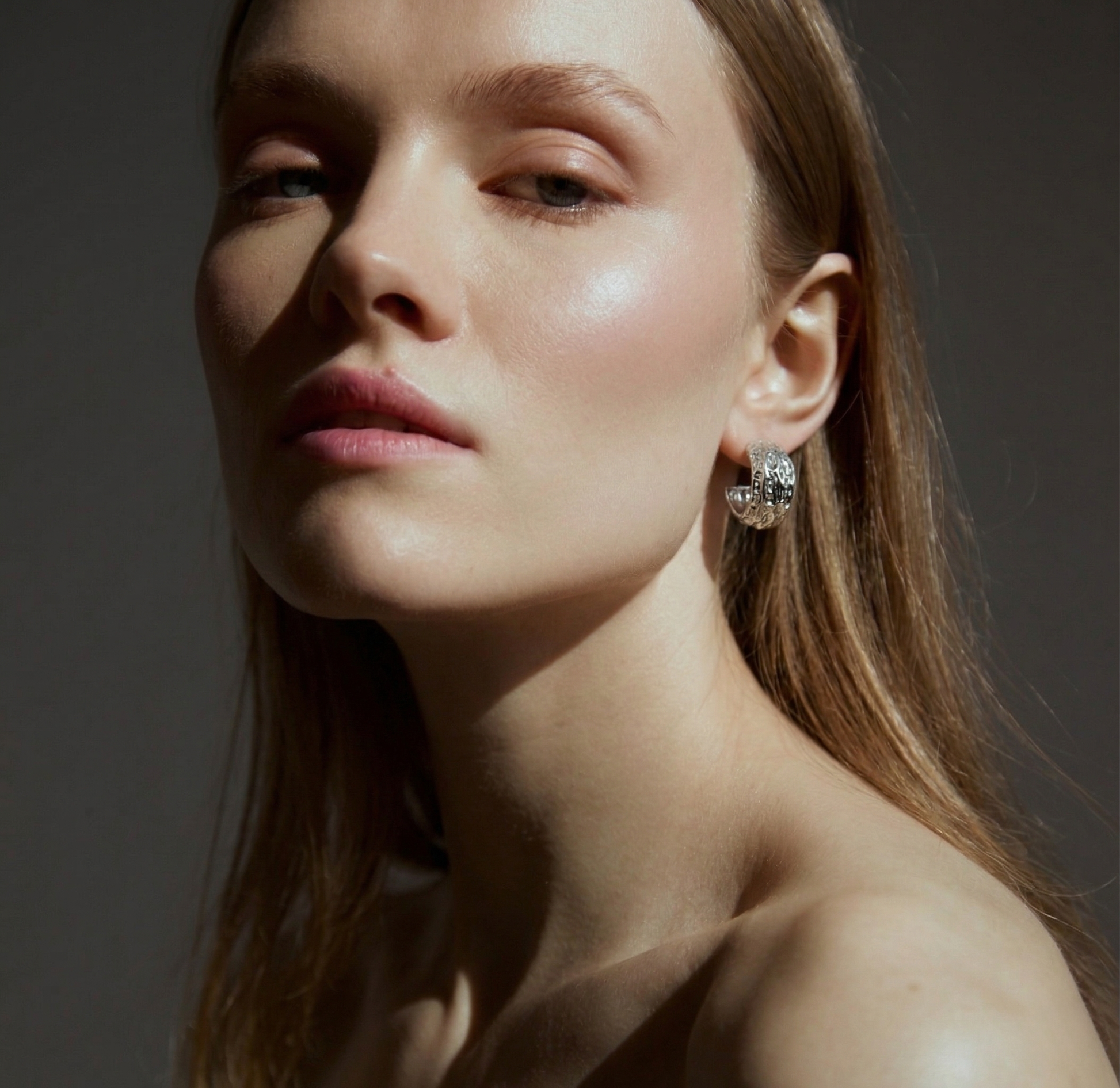 Organic Metal Stud Earrings