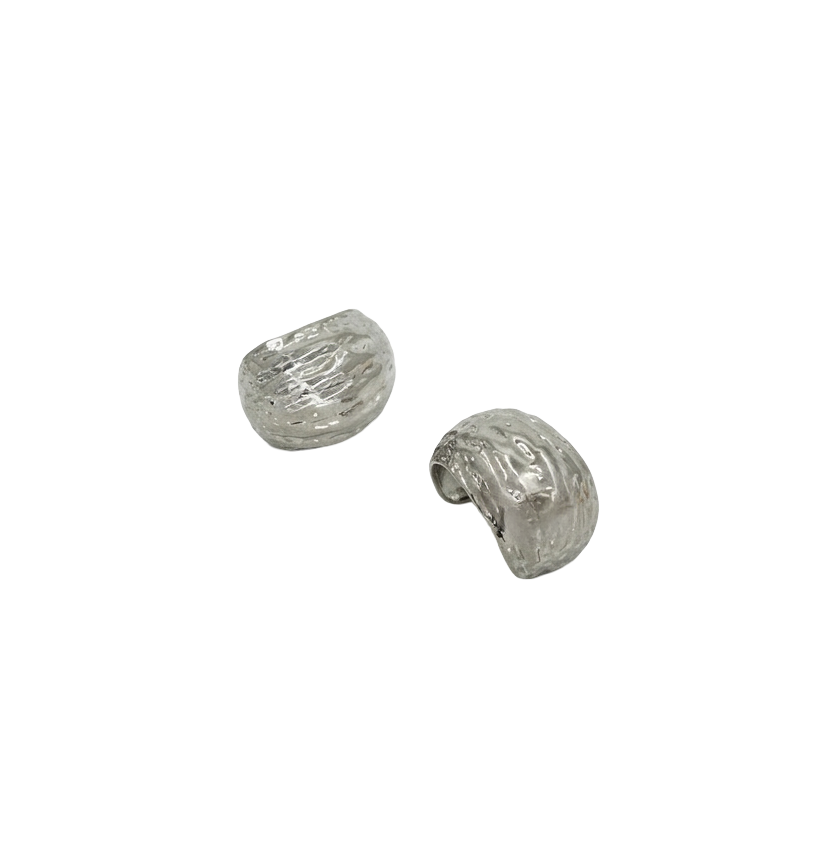 Organic Metal Stud Earrings