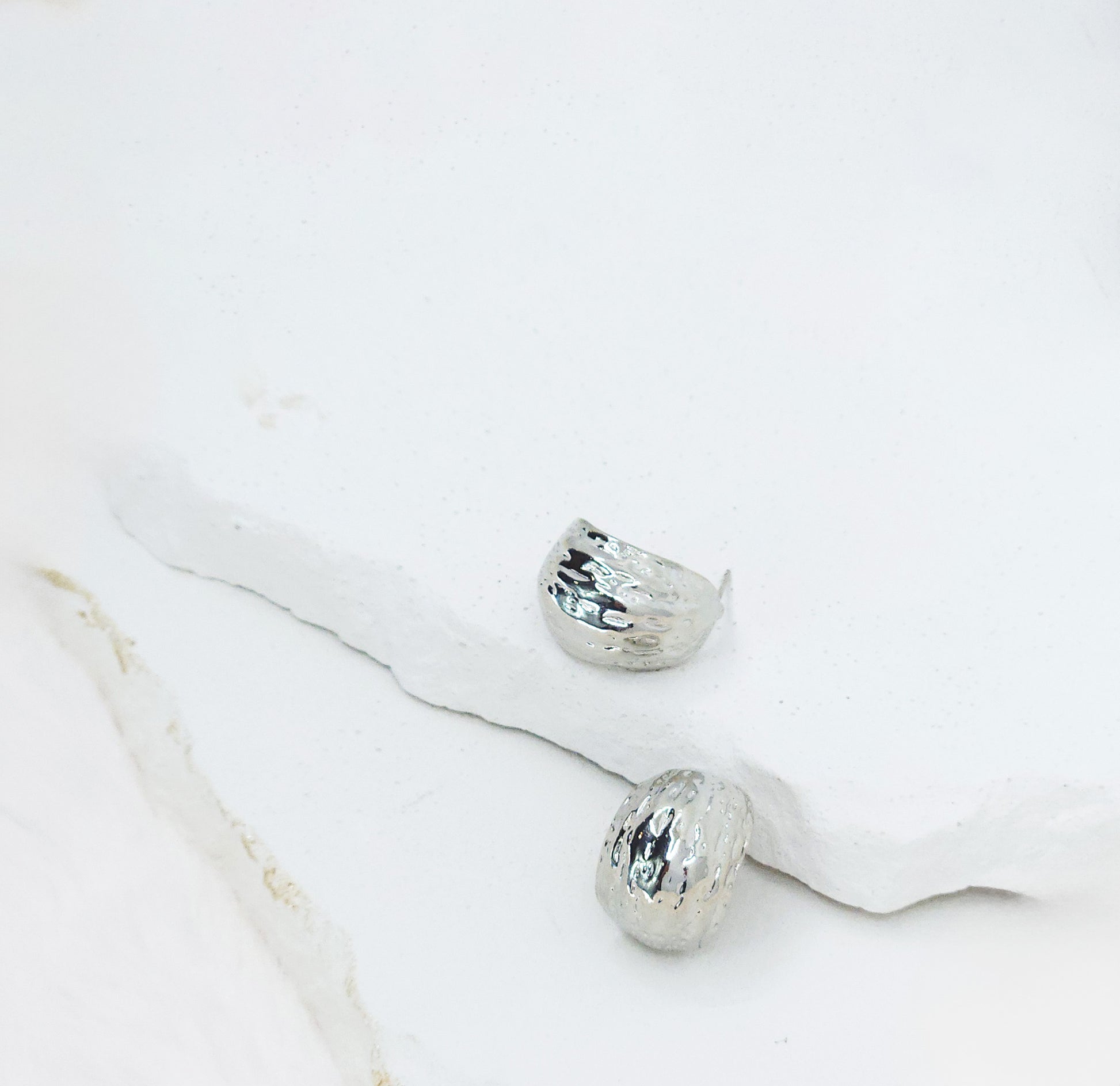 Organic Metal Stud Earrings