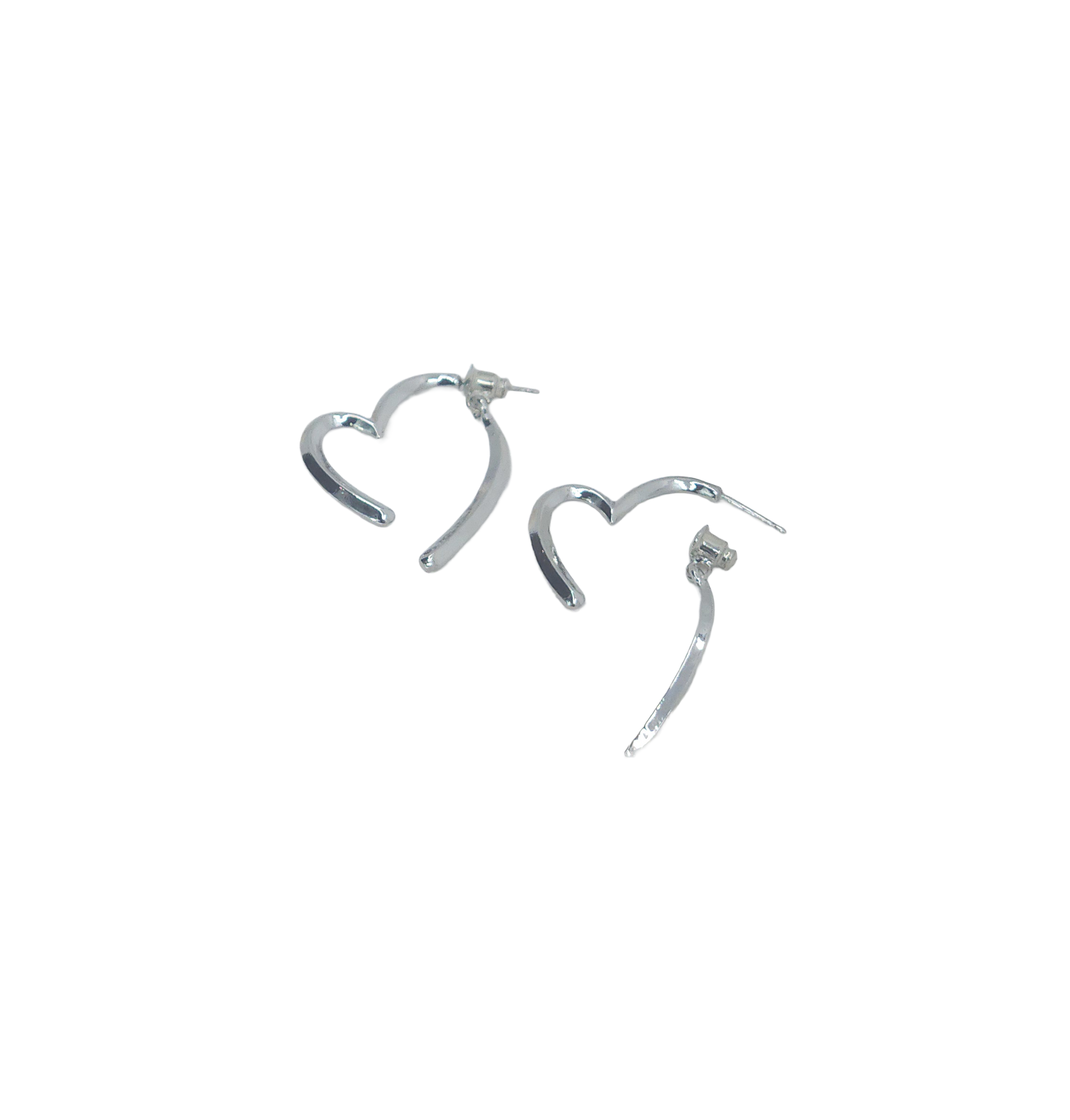 Open Heart Hoop Earrings