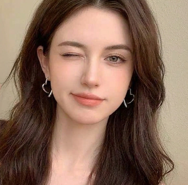 Open Heart Hoop Earrings