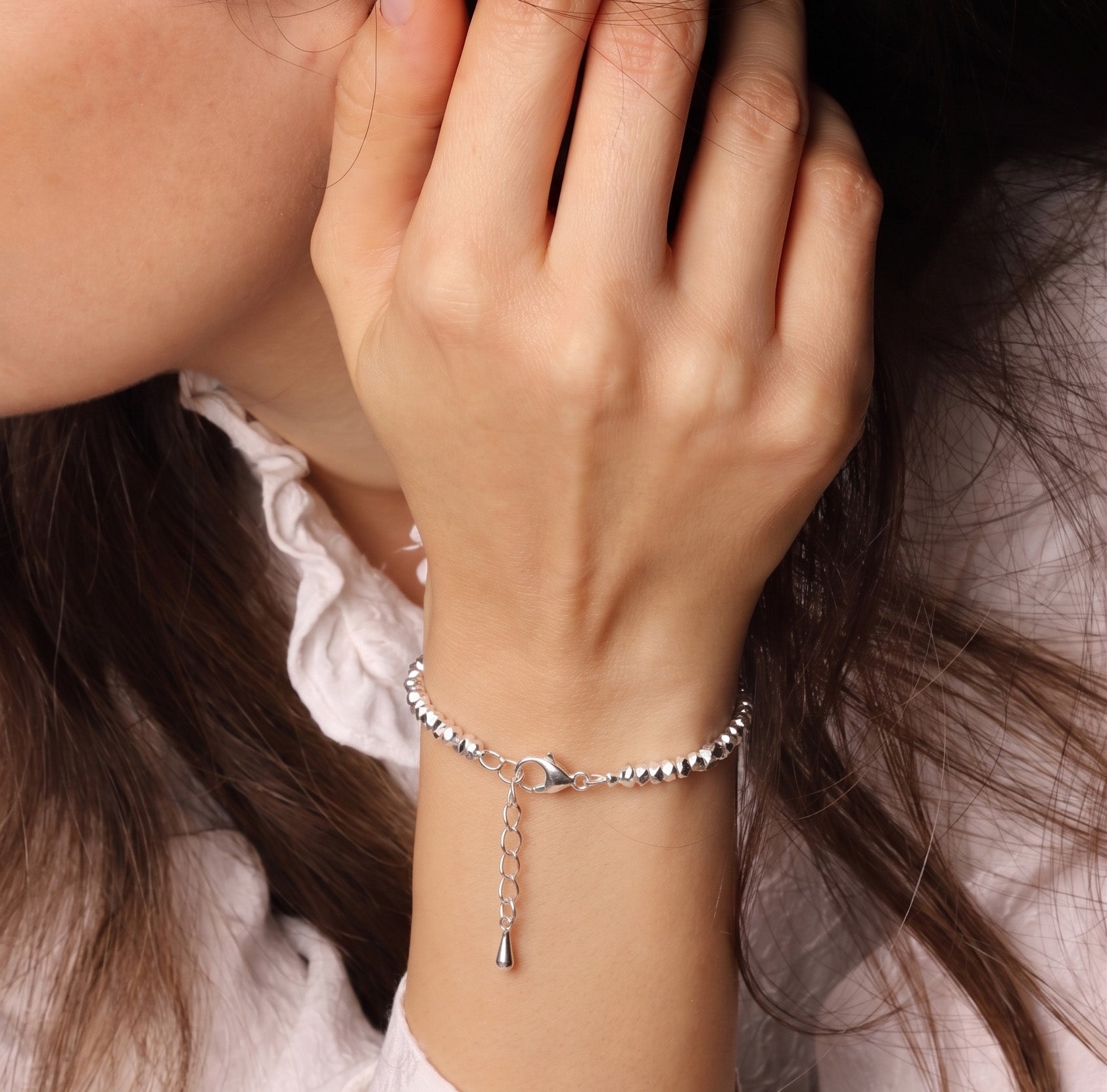Silver Crush Bead Bracelet