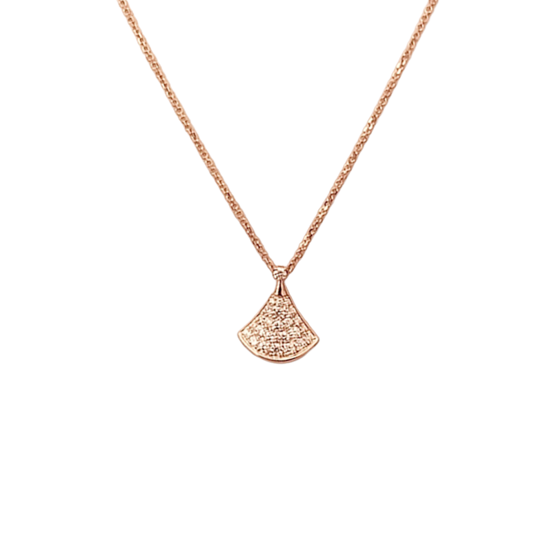 Pavé Fan Pendant Necklace