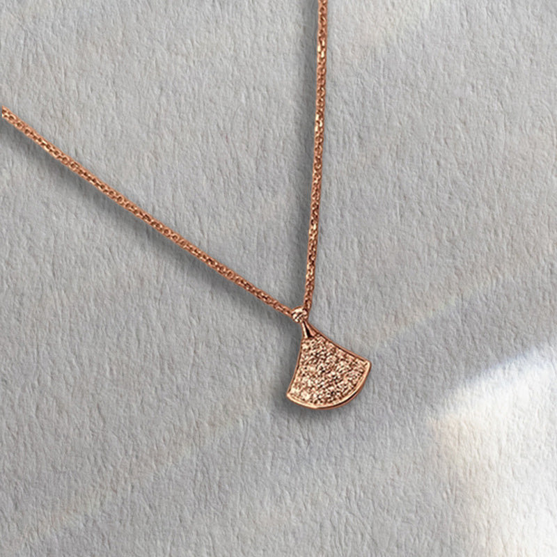 Pavé Fan Pendant Necklace