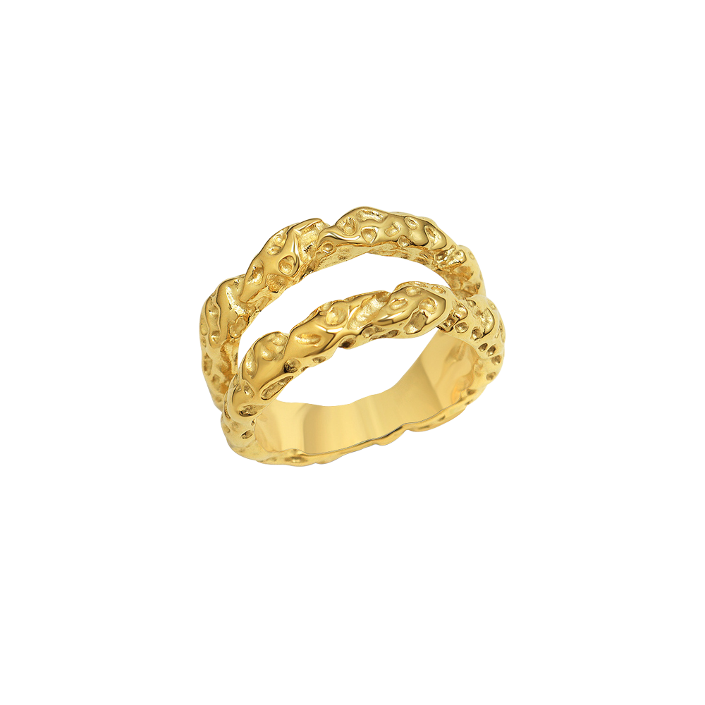 Textured Twin Ridge Ring