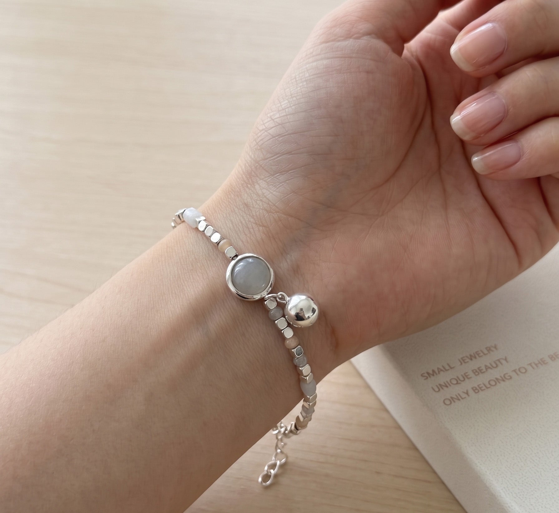 Lunar Orb Bead Bracelet