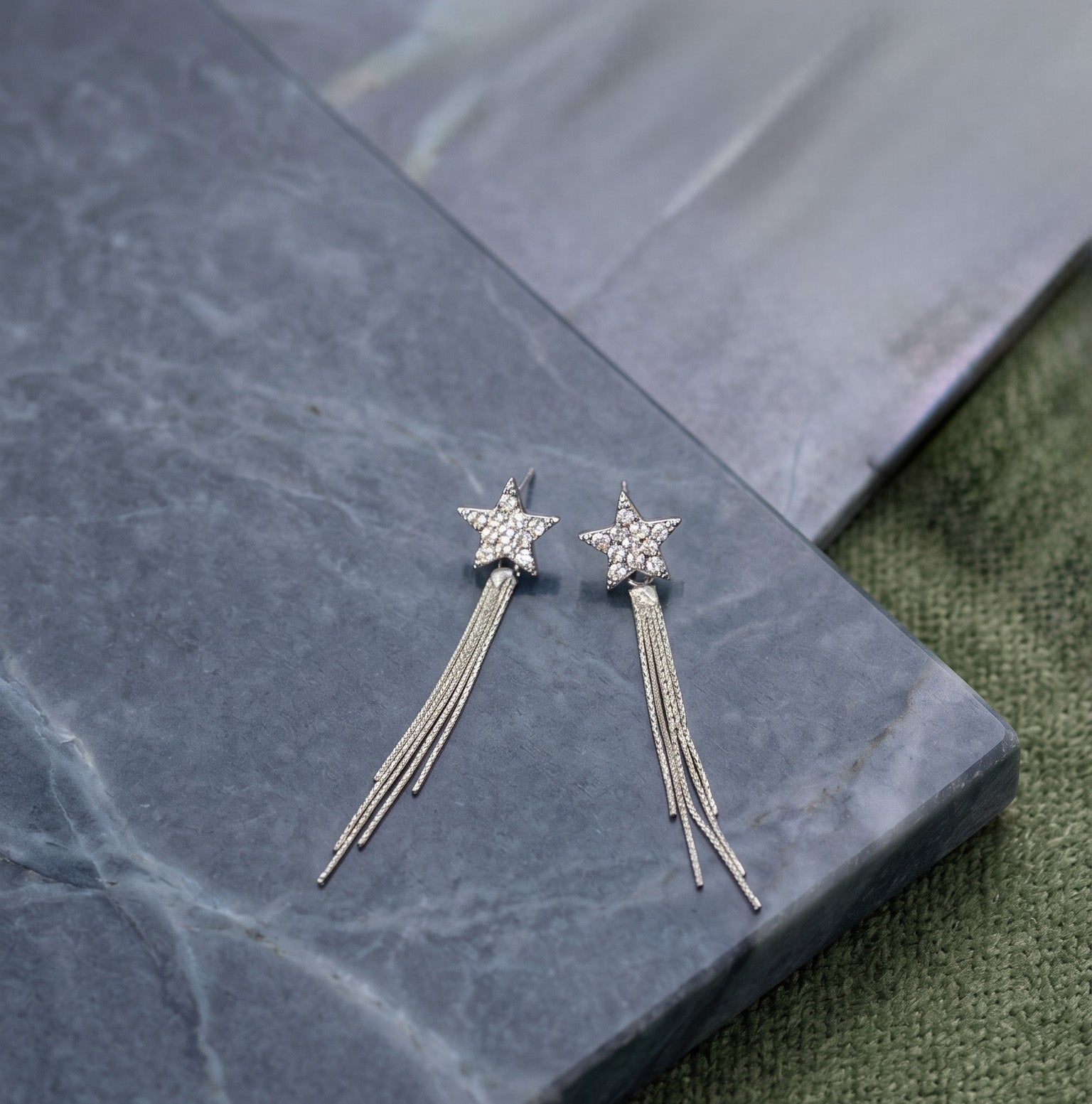 Star Fringe Drop Earrings