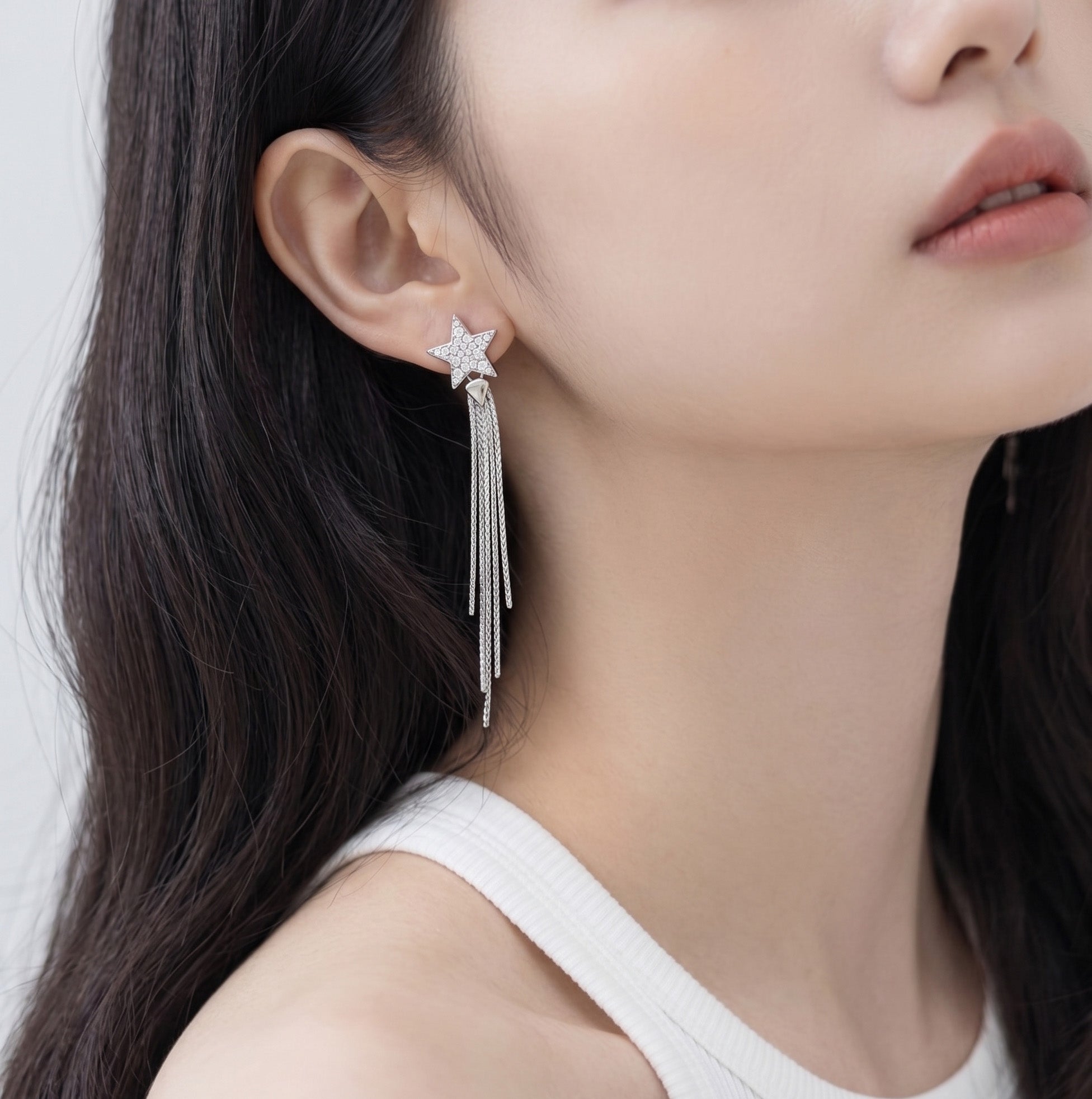 Star Fringe Drop Earrings