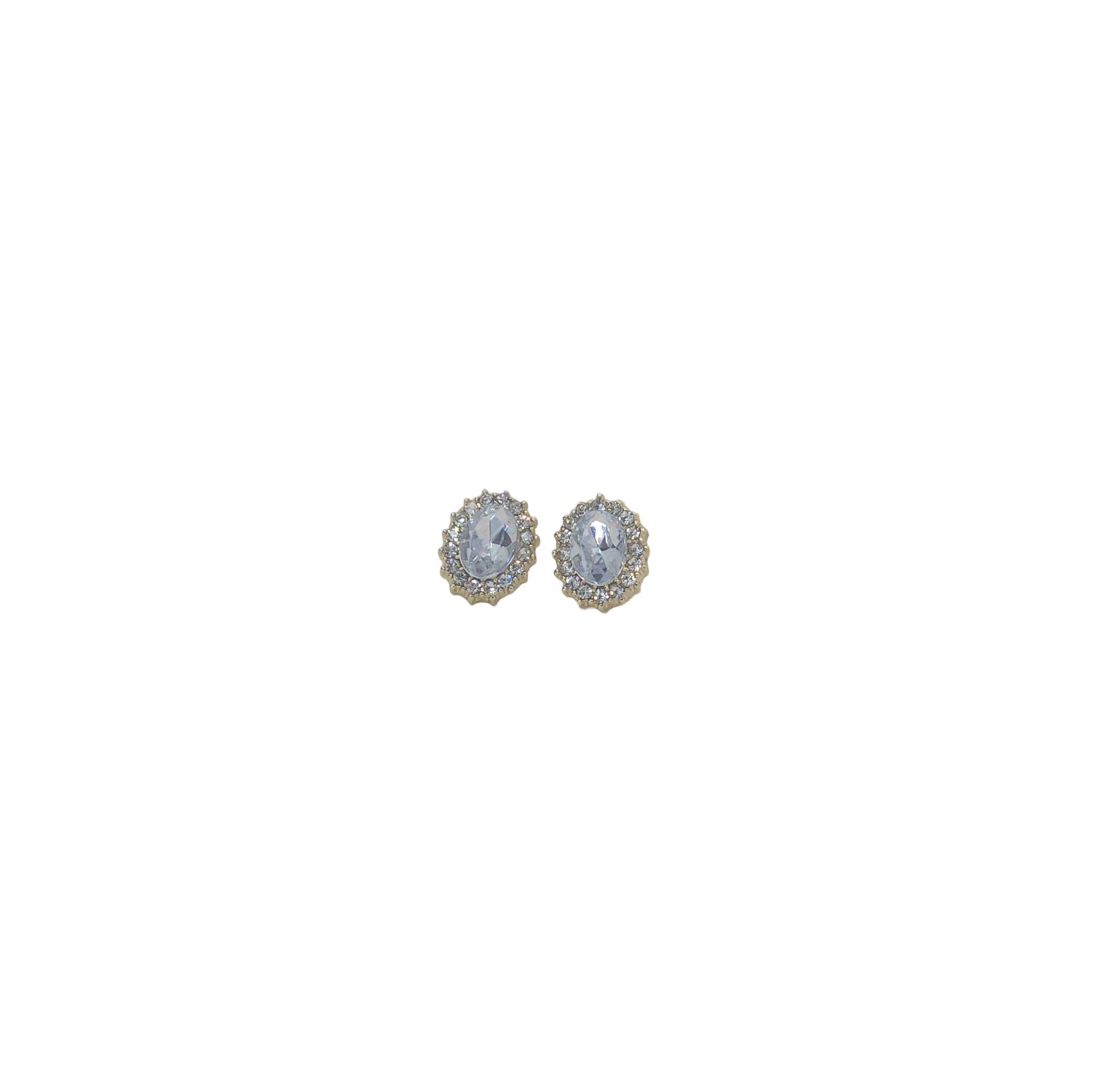 Oval Halo Stud Earrings