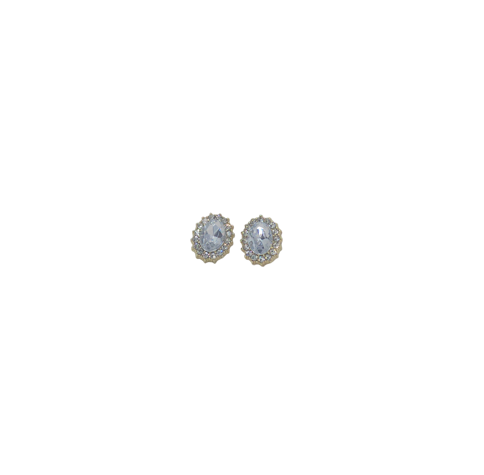 Oval Halo Stud Earrings