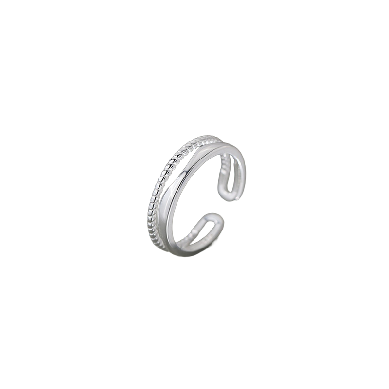 Beaded Twist Open Ring