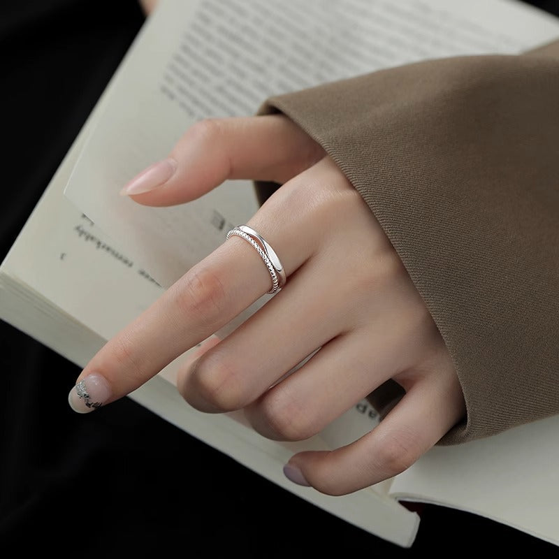 Beaded Twist Open Ring
