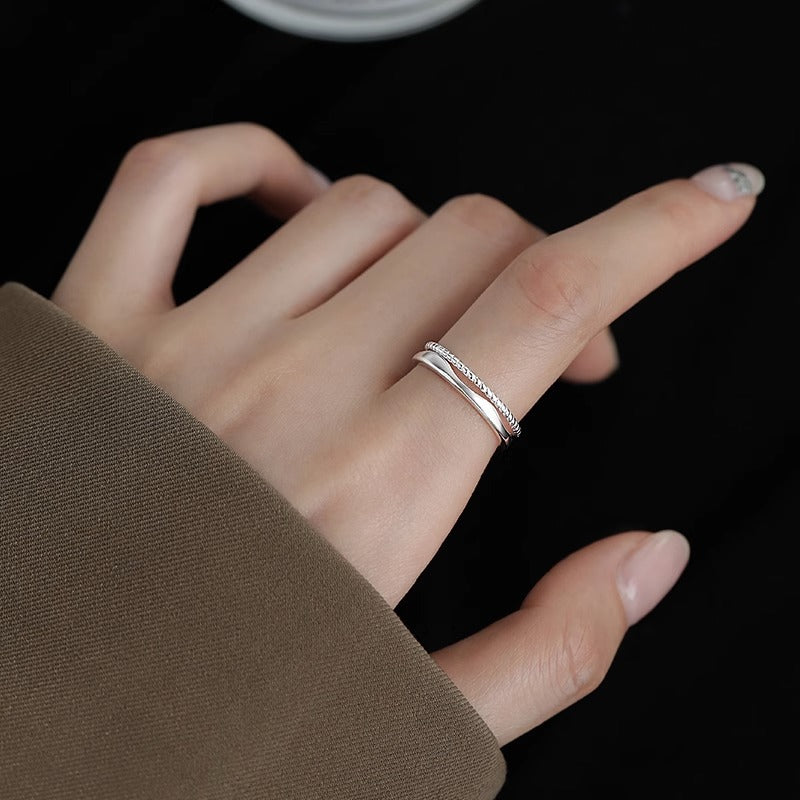 Beaded Twist Open Ring
