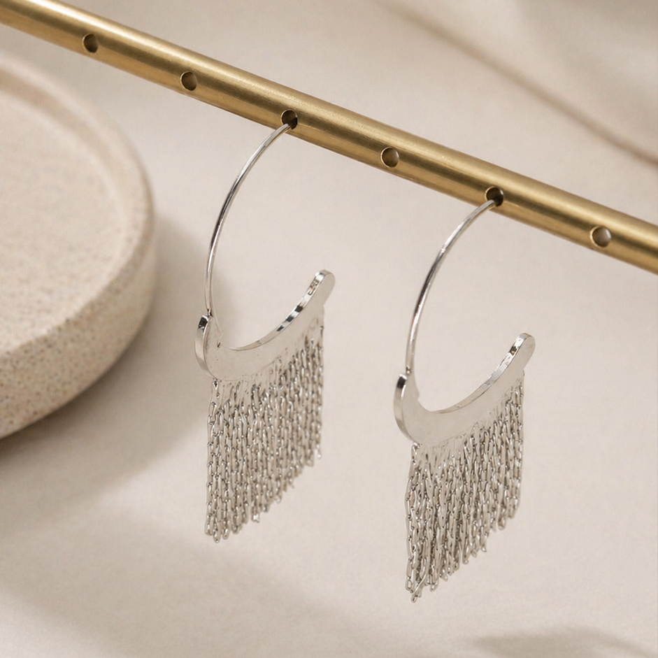 Fringe Ring Drop Earrings