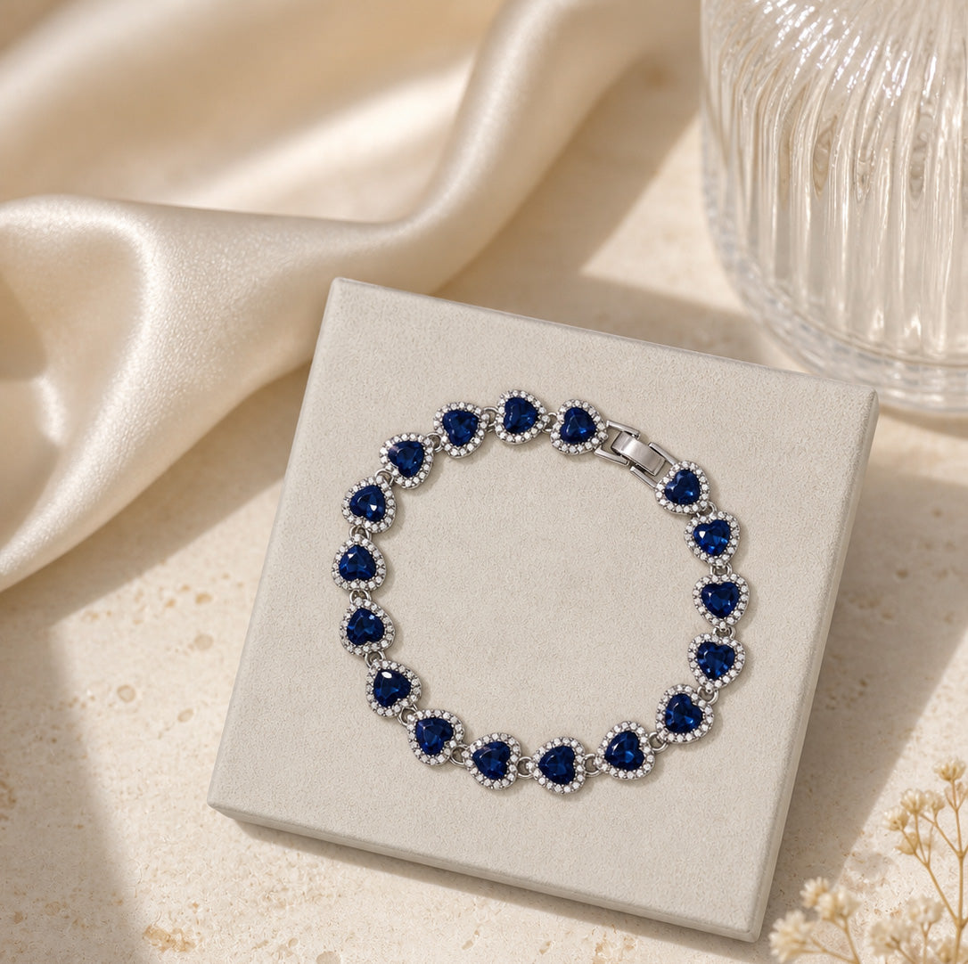 Sapphire Heart Tennis Bracelet