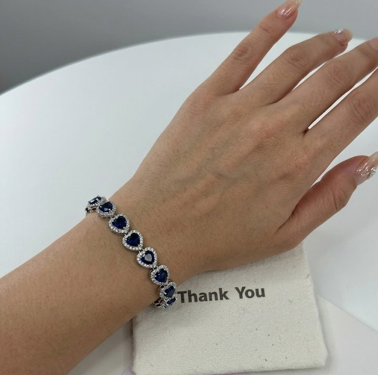 Sapphire Heart Tennis Bracelet