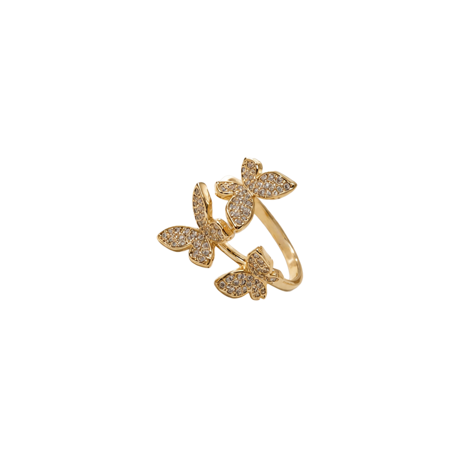 Double Butterfly Sparkle Ring