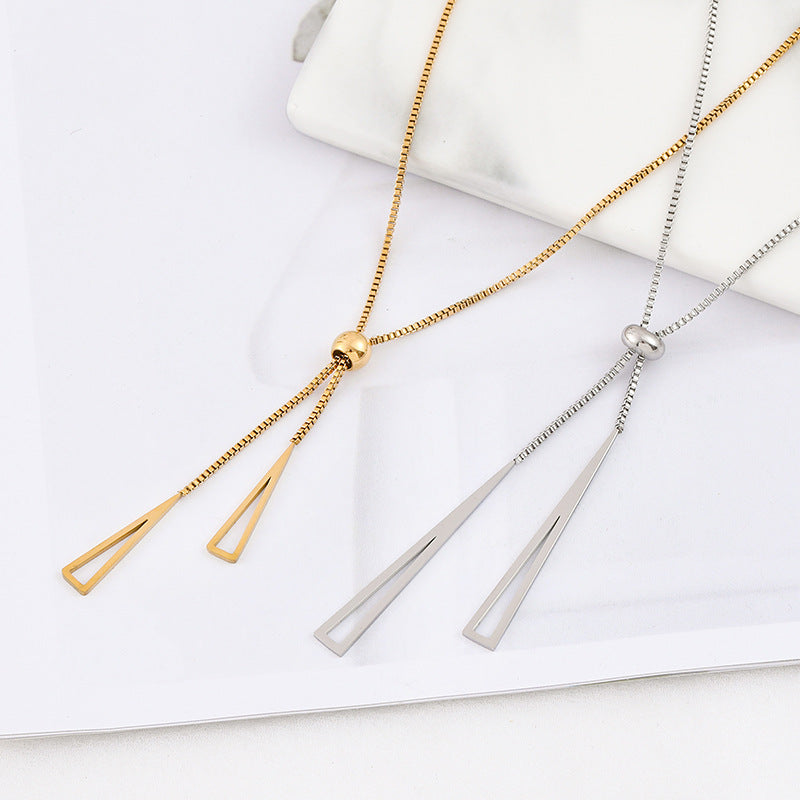 Dual Drop Slide Pendant Necklace